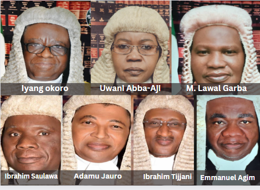 Presidential Tussle: The 7 Justices To Determine Tinubu, Atiku, Obi's Fate