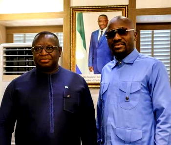 Apostle Suleman storms BO Int’l Stadium, prays for Sierra Leone President