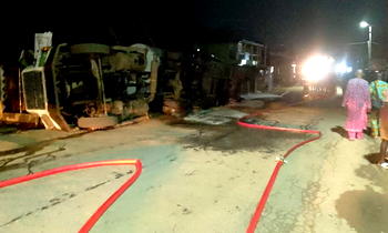 Residents escape death as fuel tanker explodes in Lagos