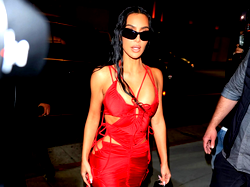Photos: Kim Kardashian sparkles in fiery red dress for her star-studded 43rd birthday party