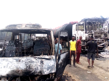 5 die, trucks, cars razed in Delta petrol tanker fire