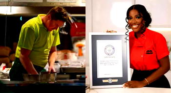 Hilda Baci congratulates Irish chef, Alan Fisher, over new cooking record