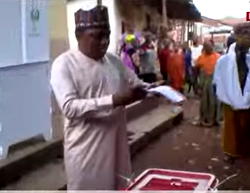 Kogi SDP guber candidate, Ajaka casts vote at PU 05 in Idah