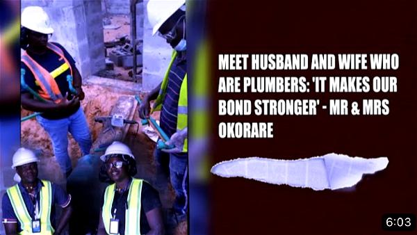 Meet husband and wife who are plumbers: ‘It makes our bond stronger’- Mr & Mrs Okorare
