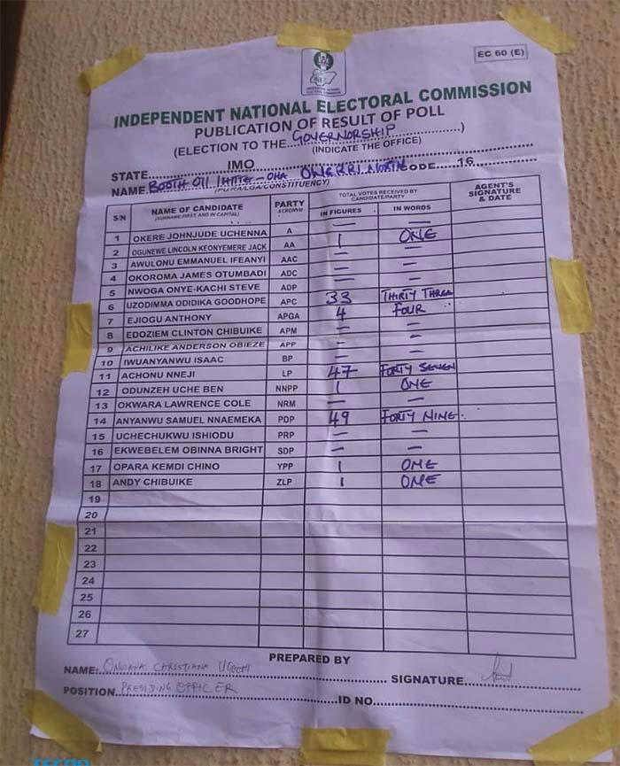 Live Updates: Imo 2023 Governorship Election Results And Situation ...