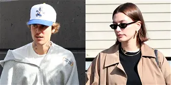 Justin Bieber hugs friend while leaving brunch with Hailey