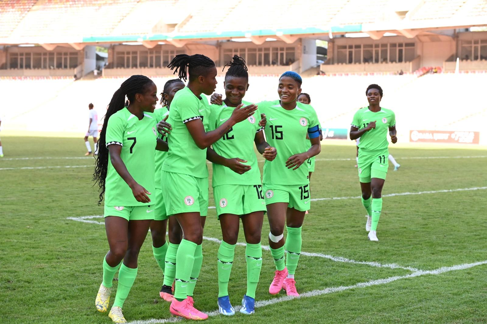 The Super Falcons of Nigeria on Thursday whitewashed Cape Verde 5-0 in the first leg of the final round of the qualifiers for the 2024 Women’s Africa Cup of Nations (WAFCON).