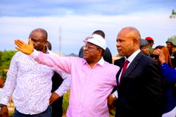Mbah, Umahi inspect site, as work commences at Enugu collapsed bridge