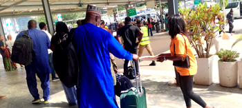 Photos: Passengers stranded as NLC, TUC protest grounds Abuja airport