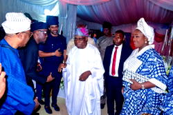 Obasanjo, Abiodun, Edun, Oluomo grace Adeosun’s father in-law’s remembrance