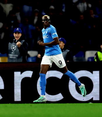 Osimhen on target as Napoli see off Braga to reach Champions League knockouts