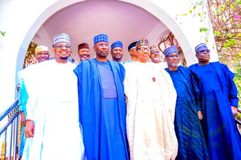 Photos: Buhari hosts former cabinet members in Daura