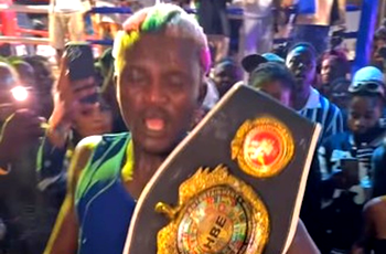 Photos: Portable beats Charles Okocha in celebrity boxing bout