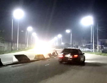 Warri, Uvwie, shine at night with street- lights by governor Oborevwori