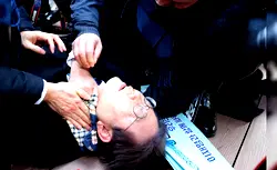 South Korean opposition leader stabbed in neck