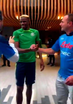 AFCON 2023: Napoli fans hit Abidjan to support Osimhen [Video]