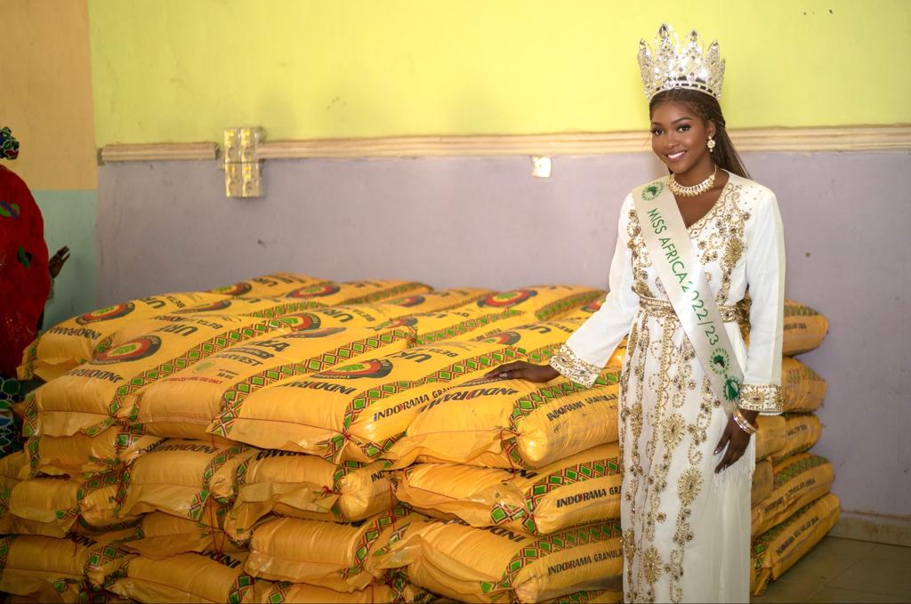 Miss Africa, Precious Okoye Empowers Female Farmers, Donates Bags Of 