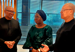 Photos: Peter Obi pays condolence visit to Akeredolu family