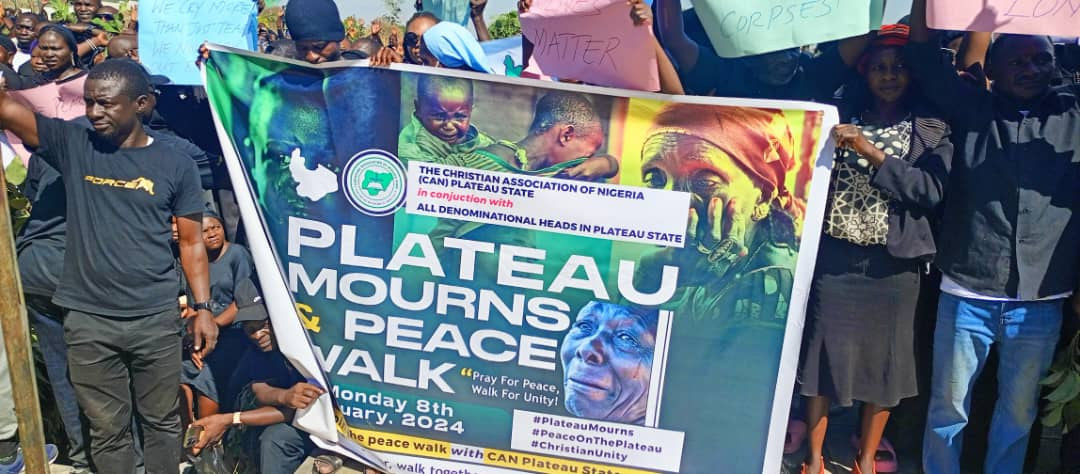 Ongoing! CAN Chairman LEADS protest in Plateau over k!llings
