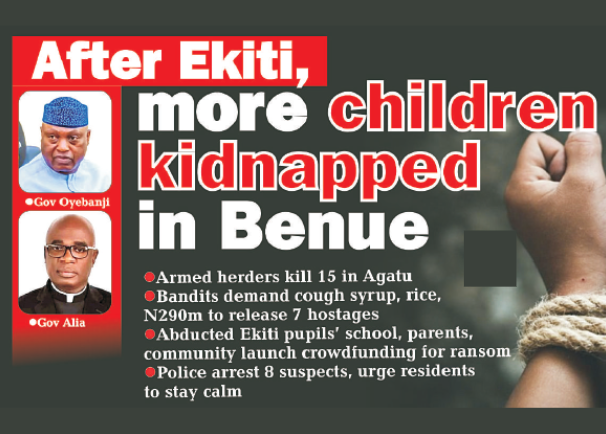 Insecurity: After Ekiti, more children kidnapped in Benue