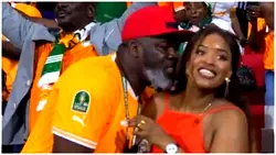 Ivorian fan apologises to wife after spotted ‘flirting’ with lady during Senegal game [Video]