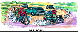 Cartoon: When fully resourced car can’t outrun okada