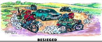 Cartoon: When fully resourced car can’t outrun okada