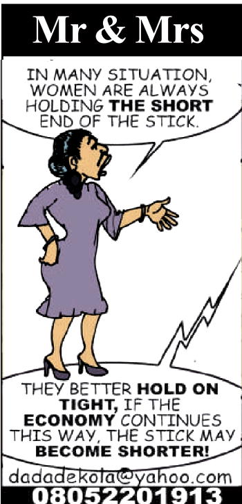 (Cartoon) Mr & Mrs: ‘In this economy any stick will do, sir’