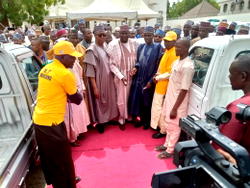 Gov Zulum unveils 110 HIJET mini trucks donated by Senator Monguno