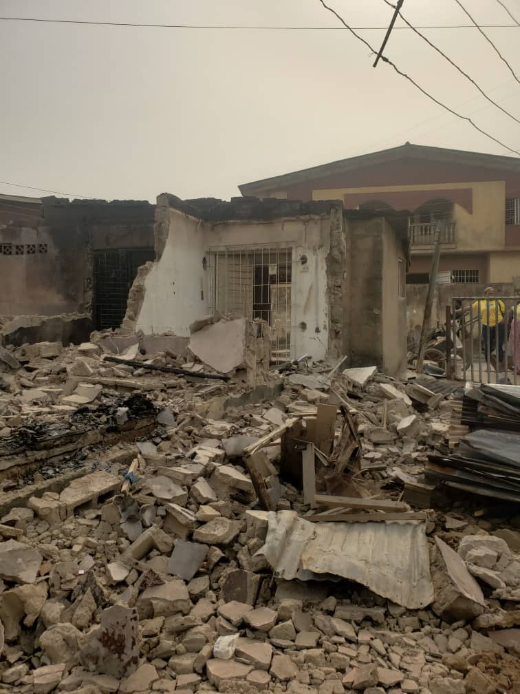 Photos: Four-year-old, grandparent injured in Lagos gas explosion
