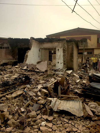 Photos: Four-year-old, grandparent injured in Lagos gas explosion