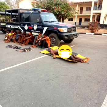Ekiti pupils kidnap: police parade two vigilante officers, six others