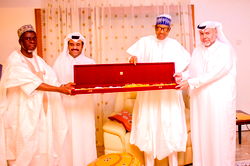 Photos: Buhari receives Qatari delegation in Daura