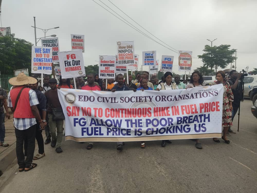 Breaking: CSOs protest over economic hardship in Edo
