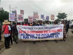 Breaking: CSOs protest over economic hardship in Edo