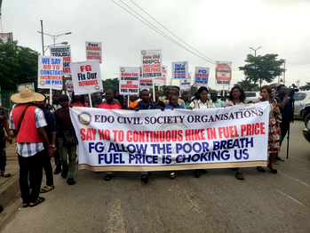 Breaking: CSOs protest over economic hardship in Edo