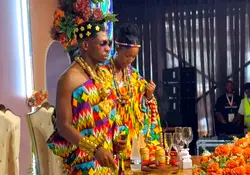 Video: Beautiful moment from Moses Bliss traditional wedding in Ghana