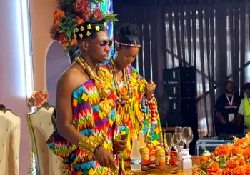 Video: Beautiful moment from Moses Bliss traditional wedding in Ghana