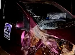 Video: Lady driving from London to Lagos involved in car crash