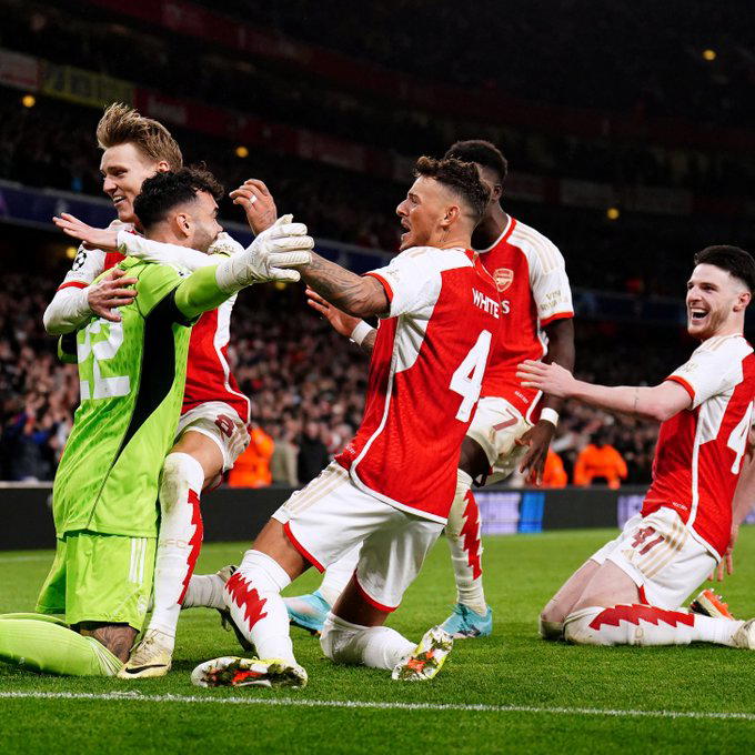 Arsenal edge Porto 4-2 on penalties to book place in UCL quarter finals