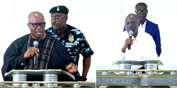 Video: Akpabio, Fubara bicker over politics at Wigwe’s funeral