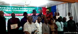 BYSIEC issues certificates of return to elected council Chairmen in Bayelsa