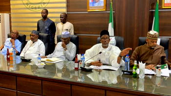 Photos: Atiku, Wike, Jang, others arrive PDP caucus meeting in Abuja