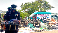 Photos: Police parade Yoruba nation agitators, promise to apprehend sponsors