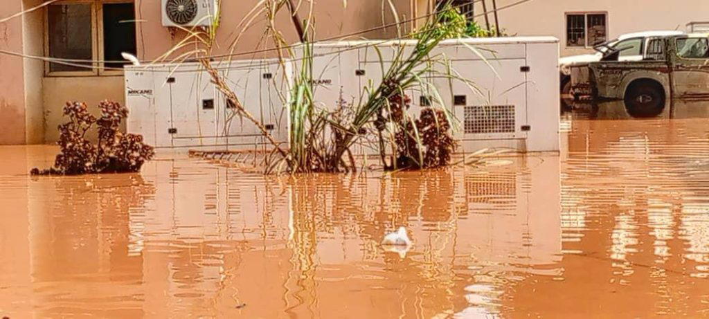 Flood ravages INEC Headquarters in Benin, damages CVR machines ...