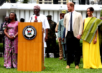Photos: Prince Harry, Meghan visit Sanwo-Olu