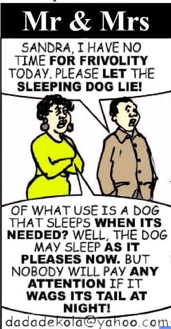 Mr & Mrs cartoon: Trouble in dza odza room