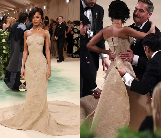 South African singer Tyla carried to stage at Met Gala