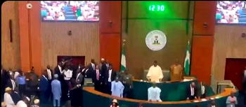 Video: Tinubu, Akpabio lead NASS in recitation of old national anthem