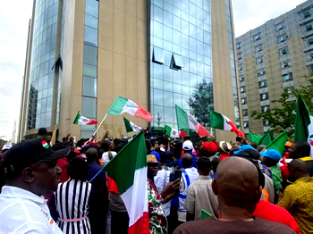 Photos: Labour unions picket NERC offices in Abuja, Lagos, Kano, others over tariff hike